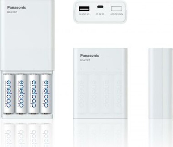 Panasonic K-KJ87MCC40USB PowerBank 1900mAh bílá / 4x AA baterie (K-KJ87MCC40USB)