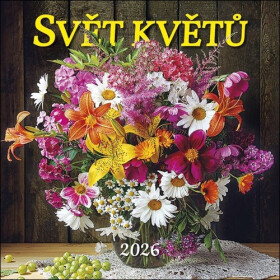 Kalendář 2026 Svět květů, nástěnný, 33 x 33 cm