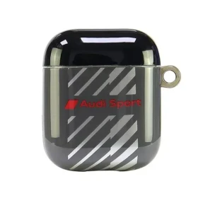 Audi Sport Case černá / Pouzdro pro Apple AirPods 1. a 2. generace / IML (AUS-IMLAP-RSQ/D1-BK)