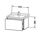 DURAVIT - L-Cube Umyvadlová skříňka 41x67x47 cm, 1 zásuvka, lesklá bílá LC616402222