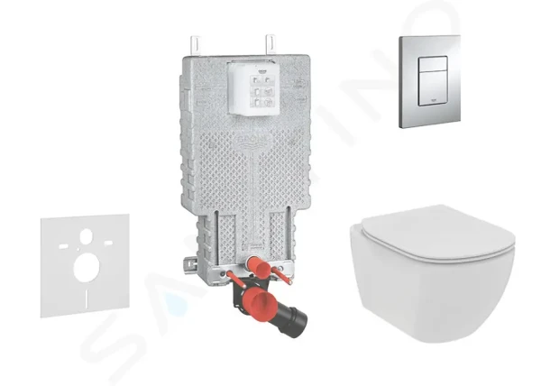 Grohe Set předstěnové instalace, klozetu a sedátka Ideal Standard Tesi, tlačítka Skate Cosmopolitan, chrom 38643SET-KE