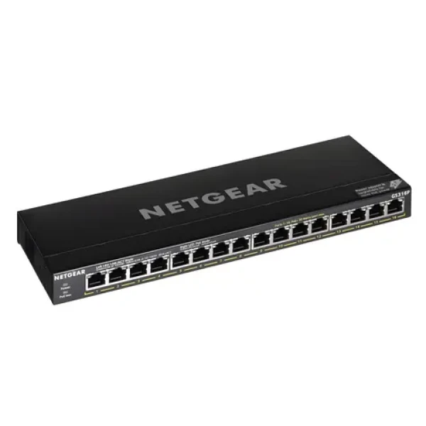 NETGEAR GS316P / Switch / 16x Gigabit PoE+ / 115 W / Neřízený (GS316P-100EUS)