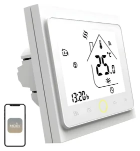 MOES BHT-002 bílá / Termostat / Wi-Fi / elektrické podlahové topení / LCD displej (WHT-002-GB-WH-MS)