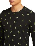 ICEBREAKER Mens 200 Oasis LS Crewe Snow Day AOP, Black/Peridot/Aop velikost: M