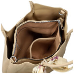 Módní dámská koženková kabelka na rameno Nenet, béžová