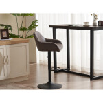 Židle barová, potah hnědá látka v dekoru vintage kůže, chromová podnož