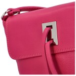 Módní malá dámská kožená crossbody Victorien, tmavě růžová