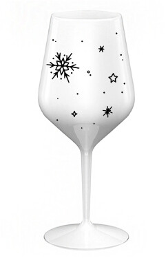 ZIMĚNKA bílá nerozbitná sklenice na víno 470 ml