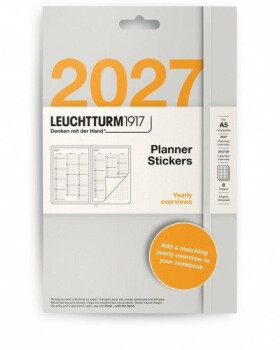 Plánovací samolepky 2027, Monthly Planner, Stickers Medium A5 Notebooks, anglicky