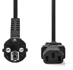 Nedis CEGB10000BK20 černá / Napájecí kabel / úhlová zástrčka Schuko - IEC-320-C13 / 2 m (CEGB10000BK20)