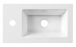 AQUALINE - Umyvadlo nábytkové, litý mramor, 40x22 cm, bílá LM420