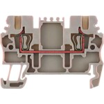 Weidmüller Z-series, Feed-through terminal, Rated cross-section: 2,5 mm², Tension clamp connection, Wemid, Dark Beige, ZDU 2.5 1608510000-100 100 ks