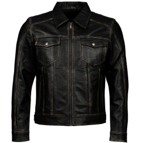 Pánská Kožená Bunda Herresy Rub Off Brixton Černá Velikost: 5XL