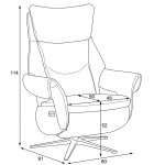 Relaxační křeslo, elektrické zabudované ovládání, hnědá, kůže, TV-B3980 BR3