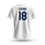 Dětské tričko Filip Zadina #18 Czech National Emblem 2025 White Velikost: Dětské L 10 - 130 - 140