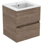 IDEAL STANDARD - Eurovit Skříňka s umyvadlem, 55x50x44 cm, 2 zásuvky, ořech R0571Y9