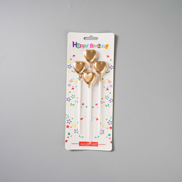 Dortová svíčka srdce bronzová 4ks