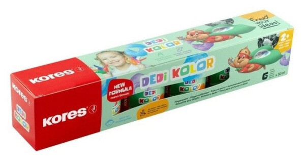 Kores Prstové barvy DEDI KOLOR 30 ml x 6 barev