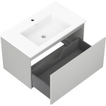 MEXEN/S - Orio koupelnová skříňka 80 cm s umyvadlem Otis, 1 šuplík, šedá mat/bílá mat 91A10-08047-1-BF62-W18M01