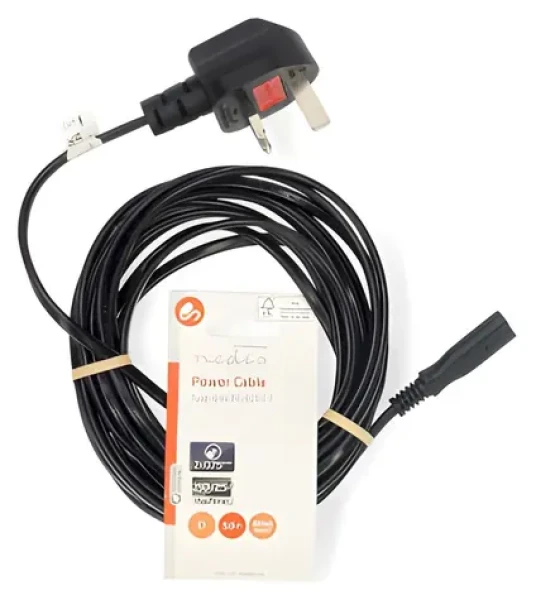 Nedis Napájecí kabel UK - IEC-320-C7 černý / Napájecí kabel / UK zástrčka / 5 m / 250 V / 3 A (CEGL11140BK50)