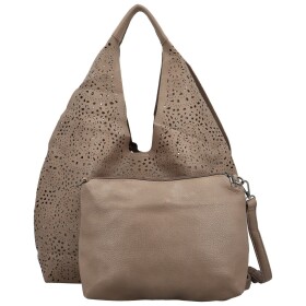 Módní koženková sada kabelek přes rameno a crossbody Saga, béžová