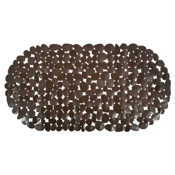 MSV Protiskluzová podložka do vany GALETS hnědá / PVC / 35 x 68 cm