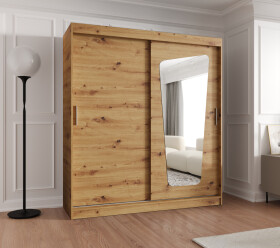 Šatní skříň Abi Moka Rozměry: 180 cm, Barva korpusu + barva dveří: Dub artisan + Dub artisan