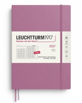 Měsíční plánovač Zápisník Dusty Rose, Composition B5 2027, 16 Months, Softcover, anglicky