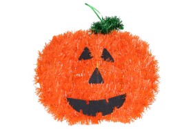 Dekorace Halloween dýně 26x28 cm na zavěšení