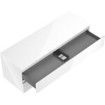 MEXEN/S - Orio koupelnová skříňka pod umyvadlo 140 cm s deskou, 2 zásuvky, bílá lesk 91A10-14047-2-BFFC00