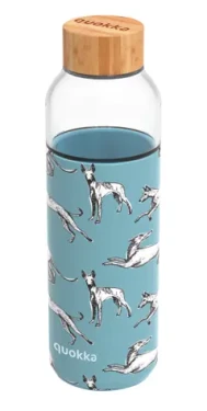 Quokka Skleněná lahev na vodu Flow pejsci 660 ml (Q40011)