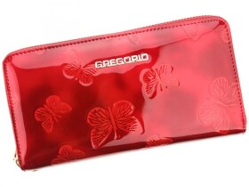 Dámská luxusní kožená lakovaná peněženka Gregorio Santall, červená