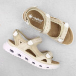 Pohodlné sandály na suchý zip Rieker W RKR691 beige 40