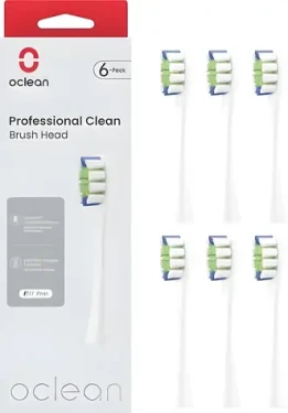 Oclean Professional Clean Brush head P1C1 bílá (6ks) / Náhradní hlavice / sonické kartáčky Oclean / medium