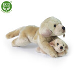 Plyšový labrador s miminkem ležící 25 cm ECO-FRIENDLY