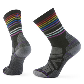 Unisex merino turistické ponožky SMARTWOOL Hike Light Cushion Pride Crew Socks, Charcoal velikost: 42-45 (L)
