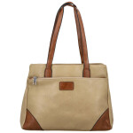 Trendy dámská koženková kabelka na rameno Remiga, béžová