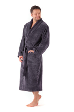 BARI kimono 3/4 délka Samba XXL šálový límec 55% bavlna (smyčka rub) 45% polyester (velur líc) osušení/savé vhodné pro všechny typy výšivek antracit