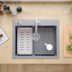 Quadron - Granitový dřez KURT 110 WORKSTATION Grey Metallic ZLE-09004