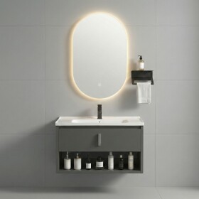 REA - Sada koupelnového nábytku s umyvadlem Toledo 60cm Grey REA-M0017