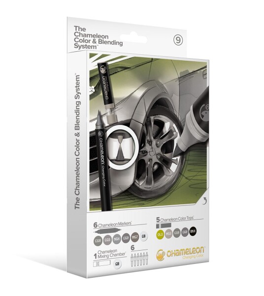 CHAMELEON, CS6609, Chameleon Color & Blending System, sada permanentních popisovačů č. 9, 13 ks