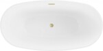 MEXEN/S - Eris volně stojící vana 170 x 80, bílá/černá, sifon a přepad kartáčované zlato 53441708075-55