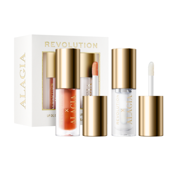 Revolution x Alagia Juicy Duo Mini Lip Oil Duo Dominicana Glow & Sunburn