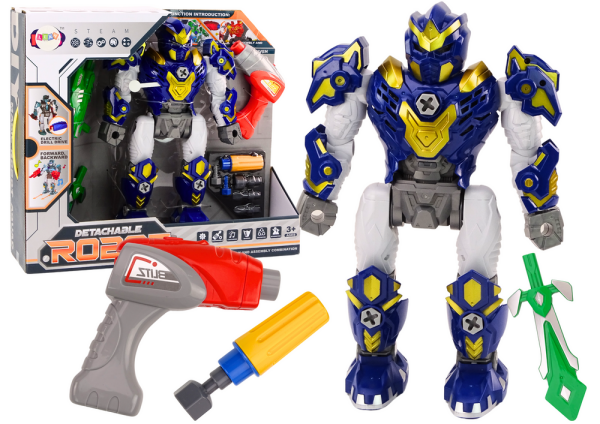 Mamido Šroubovací robot s vrtačkou, šroubovákem, světly a zvukem, tmavě modrý