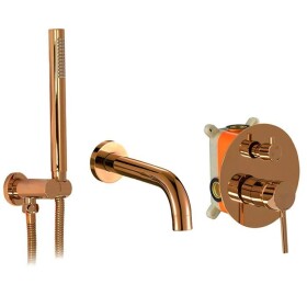 REA - Podomítková vanová baterie LUNGO Copper + BOX REA-B7996