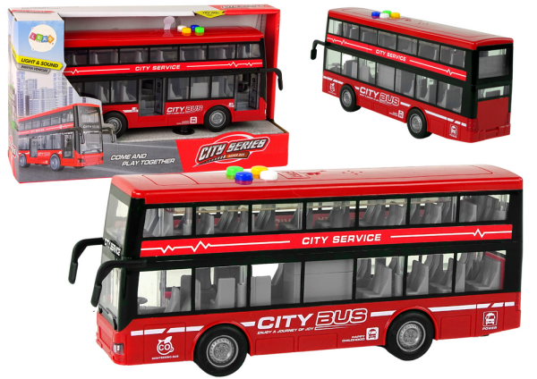 Mamido Patrový autobus s efekty a frikčním pohonem 1:16 červený
