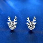 Royal Fashion stříbrné náušnice HA-XEZ006-SILVER-MOISSANITE