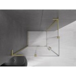 MEXEN/S - Velar L Duo sprchový kout, posuvné dveře 90 x 80, transparent, zlato kartáčovaná 871-090-080-02-03-55