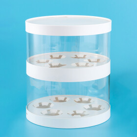 Cake star Plastový kulatý box na cupcakes bílý 2 patra (na 10ks)
