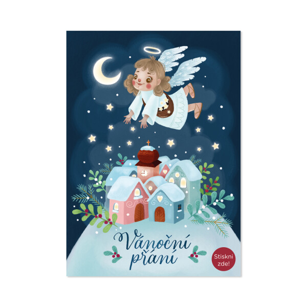 Vánoční svítící přání - Andílek nad městem - Albi